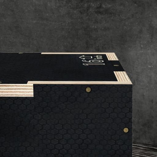 Cajón de Salto Pliométrico de Madera con Mangos Huecos Carga 120 kg para Casa Oficina Gimnasia 40,5x35,5x30,5 cm Negro [6]