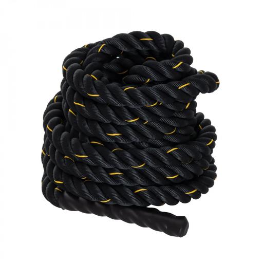 Cuerda de Batalla Ø38 mm Longitud 9 m Battle Rope Formación Battling Power Cuerda Ejercicio Fitness Deporte Poliéster Ultra Resistente Negro [8]