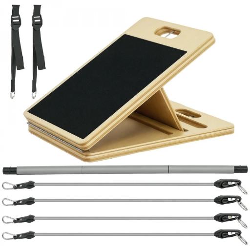 Barra Pilates con Bandas Elásticas Tabla Inclinada Ajustable y Resistencia Personalizable para Estiramientos 90x33x3 cm [8]