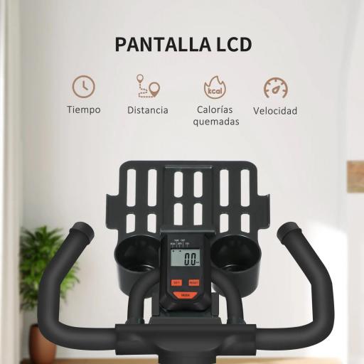  Bici Estática con Resistencia Regulable Volante de Inercia 8 kg Pantalla LCD Manillar y Asiento Ajustable Azul [3]