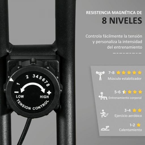 Bicicleta Estática Plegable con 8 Niveles de Resistencia Magnética Pantalla LCD y Asiento Regulable 43x85x109cm Negro [3]