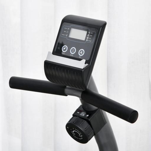 Bicicleta Estática Reclinada Resistencia Magnética de 8 Niveles Pantalla LCD con Pulsómetro Volante de Inercia de 3 kg Portabotellas Asiento Ajustable 121,5-para Casa 136x62,5x98 cm Gris [7]
