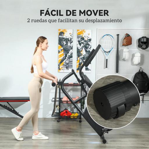 Bicicleta Estática en Casa con Respaldo Resistencia Magnética Ajustable y Pantalla LCD 103-139x61x100,5 cm Negro [5]