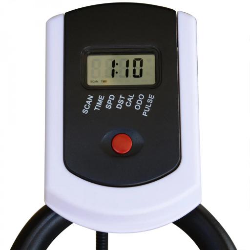 Bicicleta Estática con Volante de 8 kg Pantalla LCD Pulsómetro Sillín y Manillar Ajustables 103x48x115 cm Negro [6]