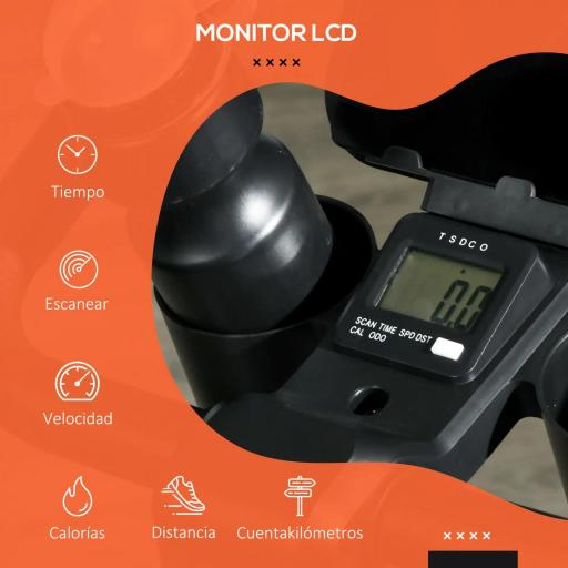 Bicicleta Estática con Asiento y Manillar Ajustables Pantalla LCD Volante Inercia 4 kg y Soporte para Botella Negro [4]