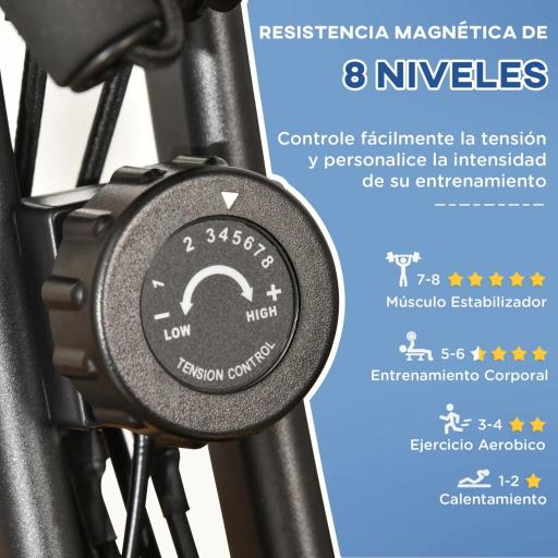 Bicicleta Estática Plegable Regulable en Altura Resistencia Magnética Ajustable Bici Estática con Pantalla LCD y Asiento con Respaldo Sensor de Pulso Carga 120 kg para Casa 105x48x118 cm Negro [3]