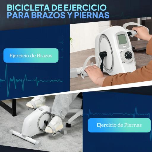 Mini Bicicleta Estática con Resistencia Magnética Pantalla LCD y Pedales Antideslizantes para Ejercitar Brazos y Piernas [2]