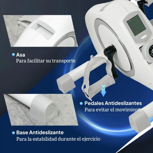 Mini Bicicleta Estática con Resistencia Magnética Pantalla LCD y Pedales Antideslizantes para Ejercitar Brazos y Piernas [3]