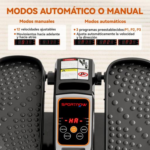 Mini Elíptica Eléctrica Silencioso con 12 Velocidades Modo Manual y Automático Control Remoto y Pantalla LED Negro [2]