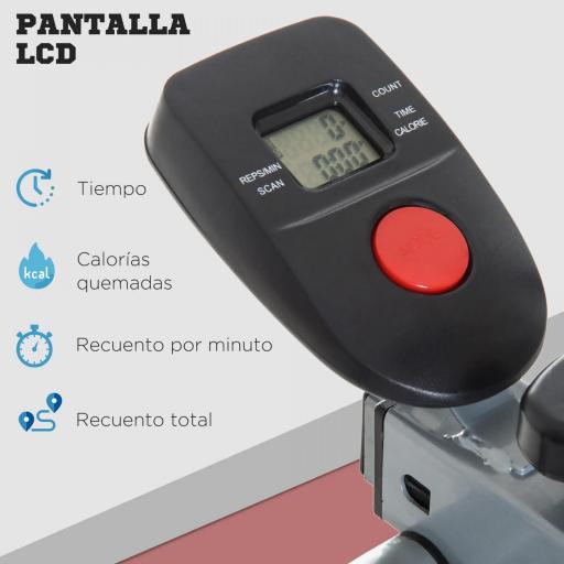Bicicleta Elíptica Ajustable con Pantalla Carga 110 kg Air Walker para Entrenamiento Cintura Caderas 96x60x152 cm Gris [4]