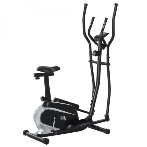 Bicicleta Elíptica con Resistencia Magnética Ajustable de 8 Niveles Bicicleta de Fitness con Sillín Regulable Pantalla LCD Pulsómetro y Soporte para Móvil para Casa Gimnasia 103x62x151 cm Negro [9]