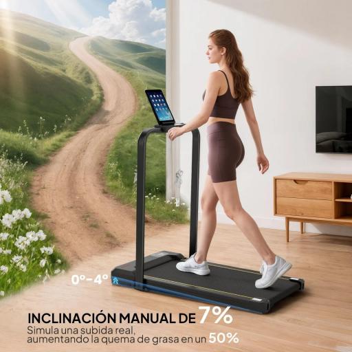 Cinta de Correr Plegable Inclinado Debajo del Escritorio 2 en 1 con 2.0HP 6 km/h Pantalla LED Control Remoto Negro [5]