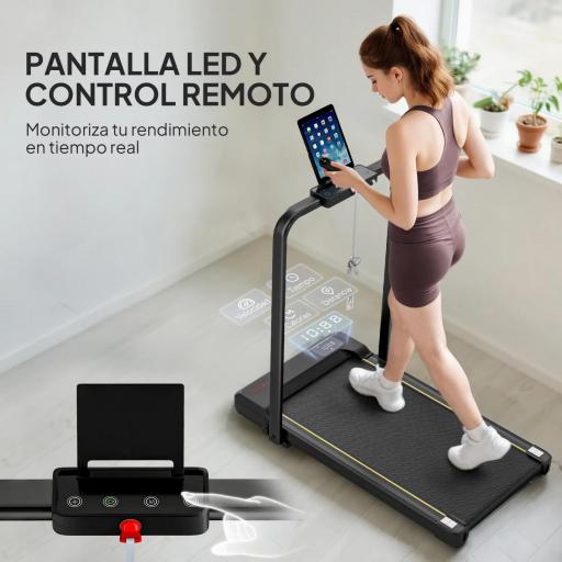 Cinta de Correr Plegable Inclinado Debajo del Escritorio 2 en 1 con 2.0HP 6 km/h Pantalla LED Control Remoto Negro [3]