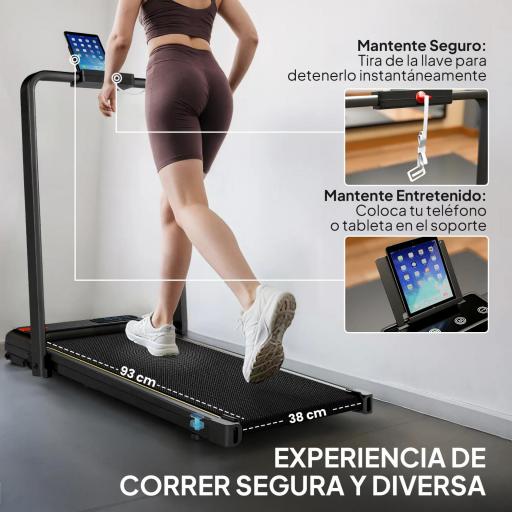 Cinta de Correr Plegable Inclinado Debajo del Escritorio 2 en 1 con 2.0HP 6 km/h Pantalla LED Control Remoto Negro [6]