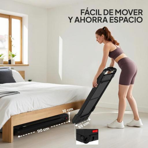 Cinta de Correr Plegable Inclinado Debajo del Escritorio 2 en 1 con 2.0HP 6 km/h Pantalla LED Control Remoto Negro [1]