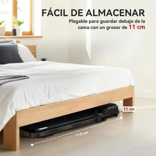 Cinta de Correr Cinta de Andar Plegable 2,5 HP con Pantalla LED Velocidad Ajustable Max. 10 km/h Control Remoto Negro [4]