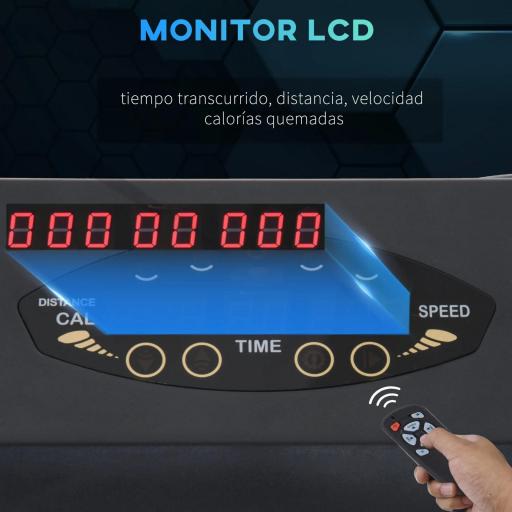 Cinta de Correr Plegable Cinta de Andar 1-6 km/h con Botón de Emergencia Pantalla LCD Control Remoto Potencia de Motor 500W Ahorra Espacio 105x56x108,5 cm Negro [3]