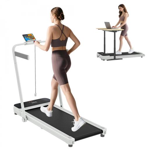 Cinta de Correr Plegable Inclinado Debajo del Escritorio con 2.5HP 0-12 KM/H Pantalla LED Control Remoto y Soporte [8]
