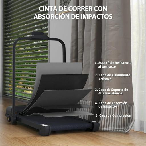 Cinta de Correr Cinta de Andar Plegable 2,5 HP con Pantalla LED Velocidad Ajustable Max. 10 km/h Control Remoto Negro [3]