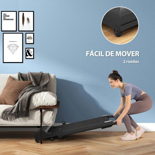 Cinta de Correr Cinta de Andar Plegable 2,5 HP con Pantalla LED Velocidad Ajustable Max. 10 km/h Control Remoto Negro [4]