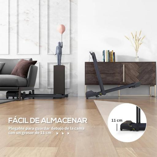 Cinta de Correr Cinta de Andar Plegable 2,5 HP con Pantalla LED Velocidad Ajustable Max. 10 km/h Control Remoto Negro [5]