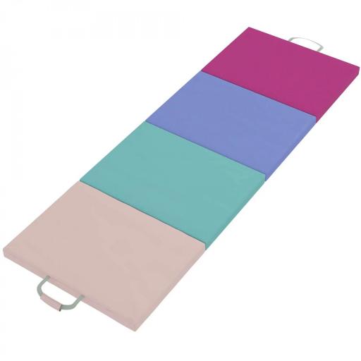 Colchoneta Gimnasia Plegable de 2 Pulgadas de Grosor con Asas de Transporte y Bolsa para Yoga Aeróbic Multicolor [6]