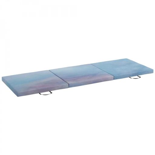 Colchoneta Gimnasia Plegable de Grosor 5 cm con Asas de Transporte para Yoga Aeróbic 180x60x5 cm Azul Degradado [7]