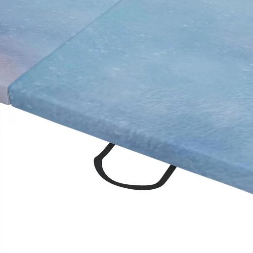 Colchoneta Gimnasia Plegable de Grosor 5 cm con Asas de Transporte para Yoga Aeróbic 180x60x5 cm Azul Degradado [9]