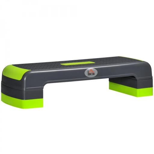 Plataforma Step para Deporte y Gimnasia con Altura Regulable en 10/15/20 cm Carga 150 kg 78x28x20 cm Gris y Verde [9]