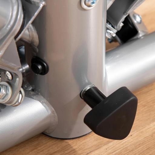 Máquina de Step Stepper Fitness con Manillar Altura Ajustable Pantalla LCD Cintas y Pedales Antideslizantes Equipo de Ejercicio para Gimnasio en Casa 55x53x118-128 cm Plata [6]