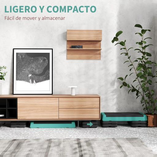 Step de Aeróbic Step para Fitness Antideslizante Altura Regulable 3 Niveles 77x36x20,5cm Verde y Negro [3]