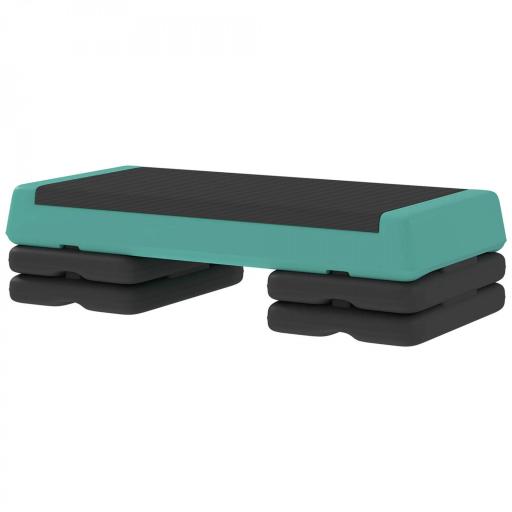 Step de Aeróbic Step para Fitness Antideslizante Altura Regulable 3 Niveles 77x36x20,5cm Verde y Negro [9]