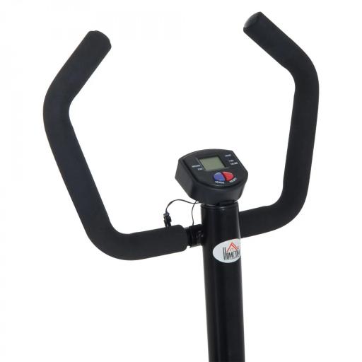 Máquina de Step Stepper Fitness con Manillar Pantalla LCD Cintas y Pedales Antideslizantes 40x40x118cm Negro [6]