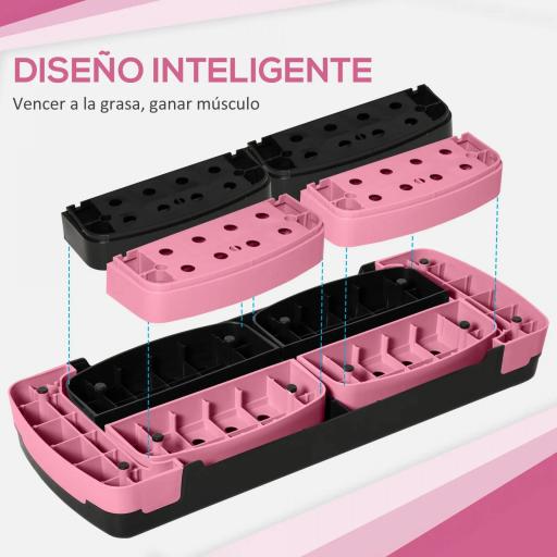 Step de Aeróbic para Fitness Antideslizante con Altura Regulable 3 Niveles de 10/15/20 cm Carga 150 kg 80x31x20 cm Rosa [3]