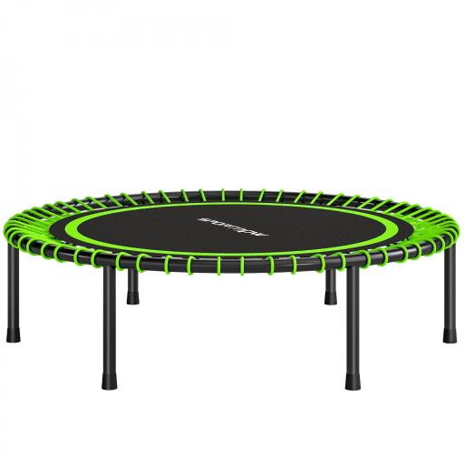 Cama Elástica Fitness Ø114 cm con Marco de Acero Reforzado para Entrenamiento Piernas Cuerpo Verde y Negro [9]