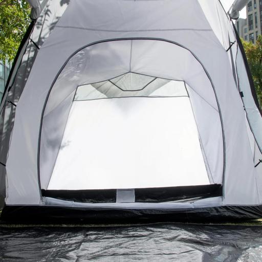 Tienda de Campaña Familiar para 4-6 Personas con 2 Ventanas y Bolsa de Transporte Impermeable Anti-UV 590x245x193cm Gris [4]