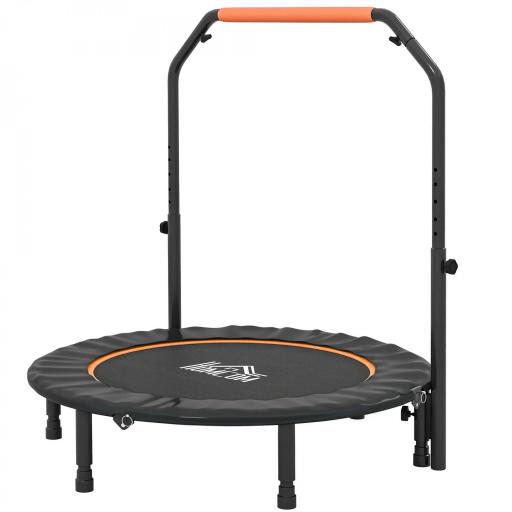 Cama Elástica Plegable Ø114 cm con Mango Ajustable Marco de Acero para Entrenamiento Piernas Cuerpo Naranja y Negro [9]