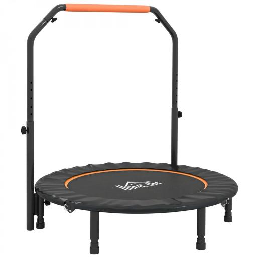 Cama Elástica Plegable Ø114 cm con Mango Ajustable Marco de Acero para Entrenamiento Piernas Cuerpo Naranja y Negro [8]