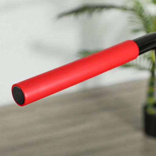 Trampolín de Fitness 114x114x132 cm con Mango Ajustable de 3 Niveles y Marco de Acero Rojo [6]