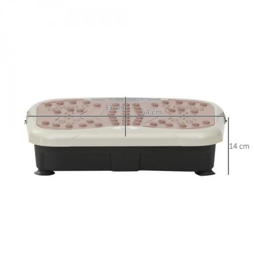 Plataforma Vibratoria con 2 Bandas Elásticas 200W Control Remoto 99 Velocidades USB Pantalla LED 54x33x14cm Café y Negro [1]