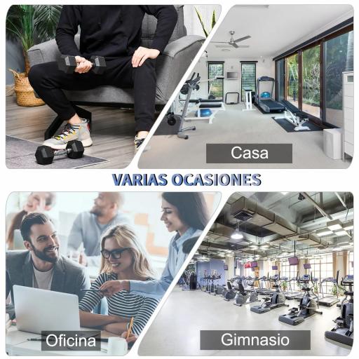 Juego de Mancuernas de 2x4 kg con Barra de Conexión Metálica y Cabeza Hexagonal para Entrenamiento en Casa Negro y Plata [5]