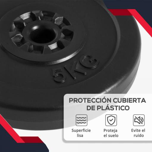 Juego de 4 Discos de Pesas de 2x5 kg y 2x10 kg Juego de Placas de Pesas con Agujero de Ø25 mm para Barra o Mancuernas Entrenamiento de Fuerza Levantamiento de Pesas Negro [3]