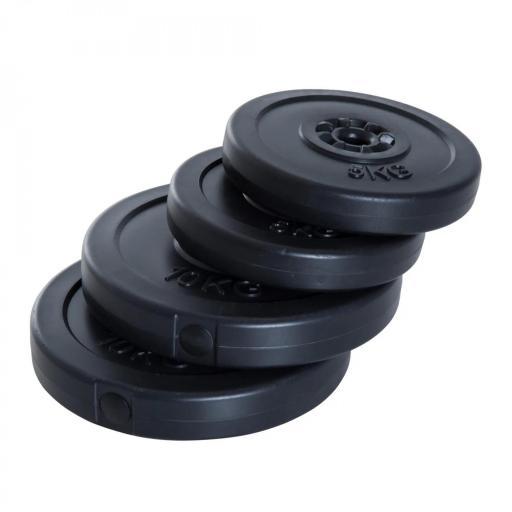 Juego de 4 Discos de Pesas de 2x5 kg y 2x10 kg Juego de Placas de Pesas con Agujero de Ø25 mm para Barra o Mancuernas Entrenamiento de Fuerza Levantamiento de Pesas Negro [9]