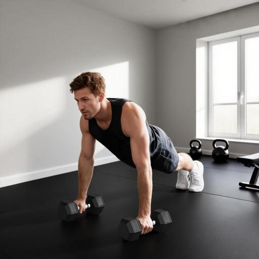 Mancuerna Hexagonal 20 kg de Hierro Fundido Pesas de Metal Recubiertas de Goma para Entrenamiento en Casa Gimnasio Negro [6]