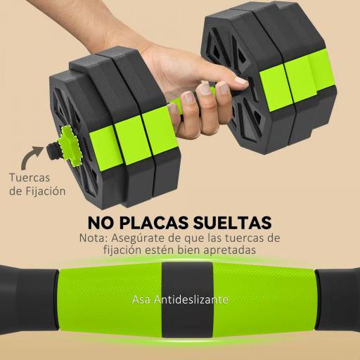 Juego de Mancuernas Ajustables 25 kg 4 en 1 como Kettlebell Barra Mancuernas Soporte para Flexiones para Gimnasio Casa [5]