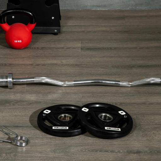 Juego de 2 Discos de Pesas Olímpicas de 5 kg con Orificio de 5 cm para Entrenamiento de Fuerza Ø24x3,5 cm Negro [6]