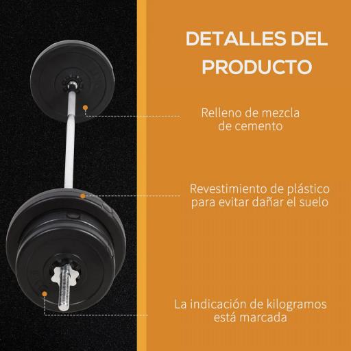 Juego de Pesas de 55 kg con Mancuernas y Barra Pesos Ajustables 2 en 1 con Discos Barra de 170 cm para Culturismo Entrenamiento Fitness en Hogar Gimnasio Negro [3]