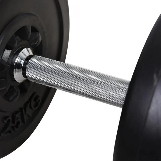 Juego de Pesas de 55 kg con Mancuernas y Barra Pesos Ajustables 2 en 1 con Discos Barra de 170 cm para Culturismo Entrenamiento Fitness en Hogar Gimnasio Negro [6]