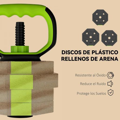 Juego de Mancuernas Ajustables 20 kg 4 en 1 como Kettlebell Barra Mancuernas Soporte para Flexiones para Gimnasio Casa [2]