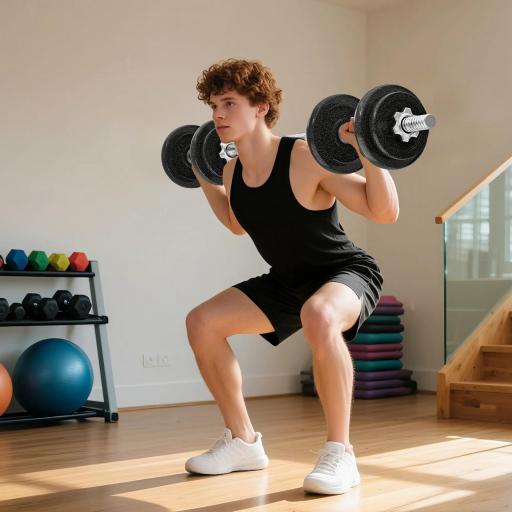 Juego de Mancuernas Ajustables 20 kg 2 en 1 con Barras Recta de Conexión y Mangos Antideslizantes para Gimnasio en Casa